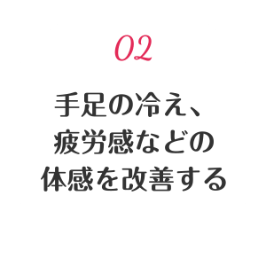 02 手足の冷え、疲労感などの体感を改善する